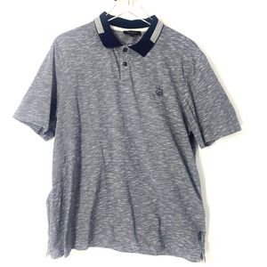 TED BAKER LONDON Navy Blue 100% Cotton Short Sleeve Golf Polo Shirt Men’s XL‎